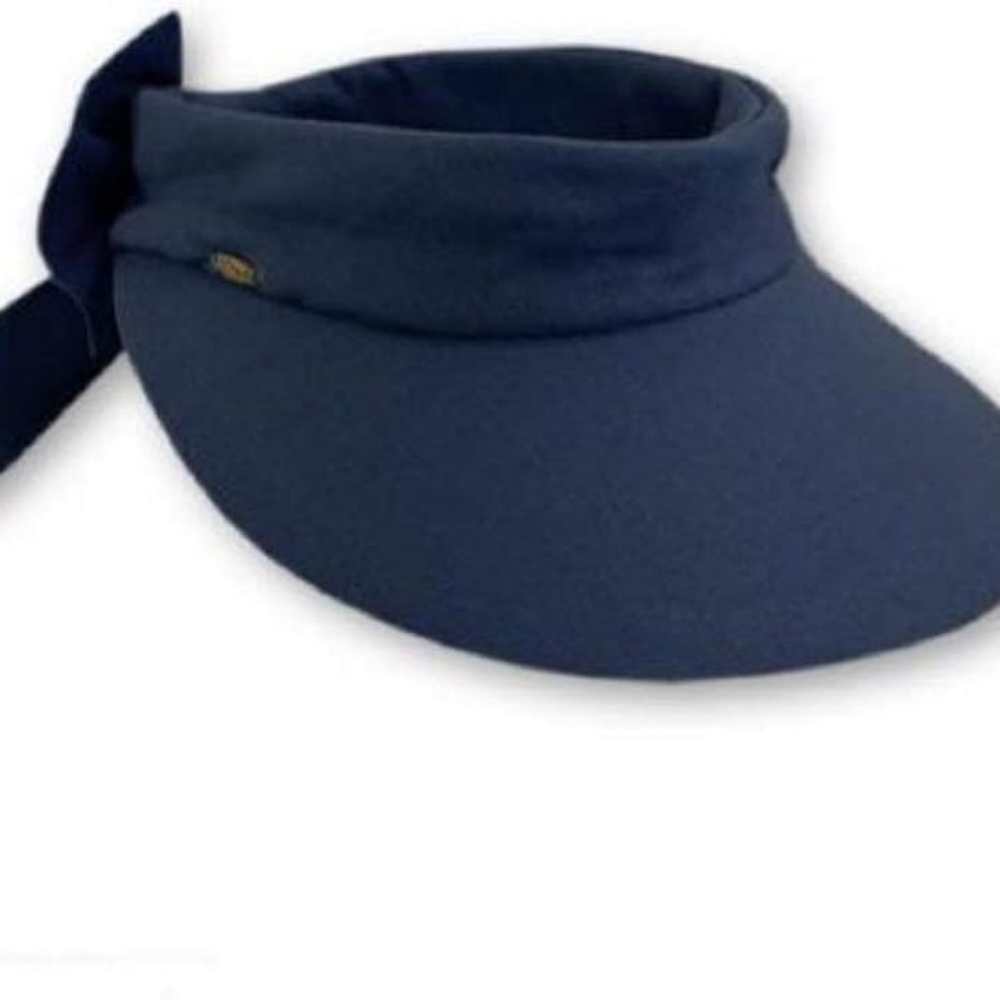 Scala Backbow Cotton Adjustable Visor With Big Br… - image 2